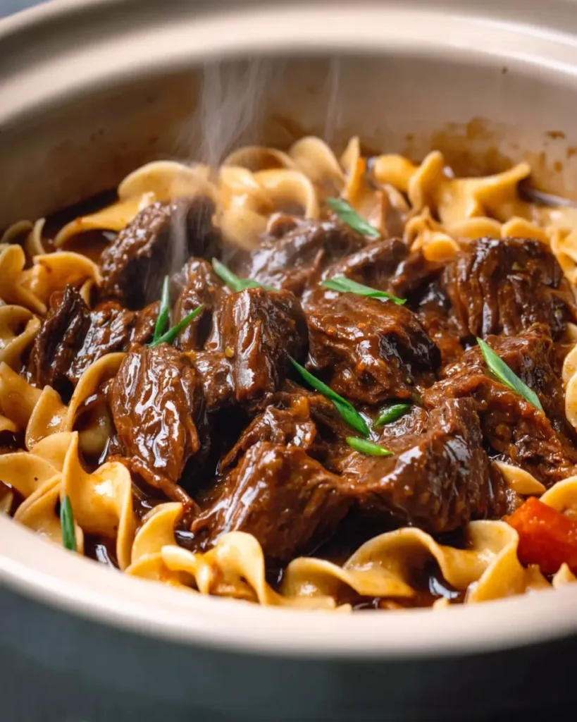 Slow Cooker Poor Man’s Beef and Noodles