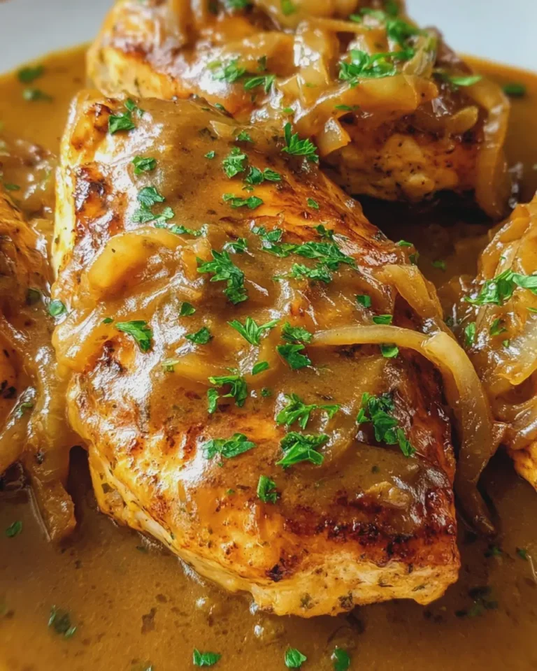 Smothered Chicken Breasts with Savory Onion Gravy