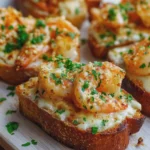 Cheesy Garlic Shrimp Toasts