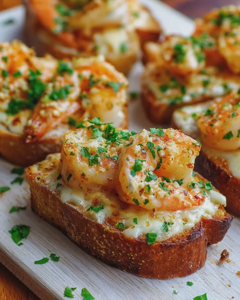 Cheesy Garlic Shrimp Toasts