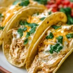 Crockpot Cheesy Ranch Chicken Tacos