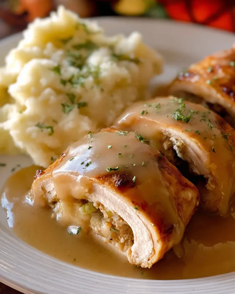 Turkey Gravy Roll Ups with Mashed Potatoes