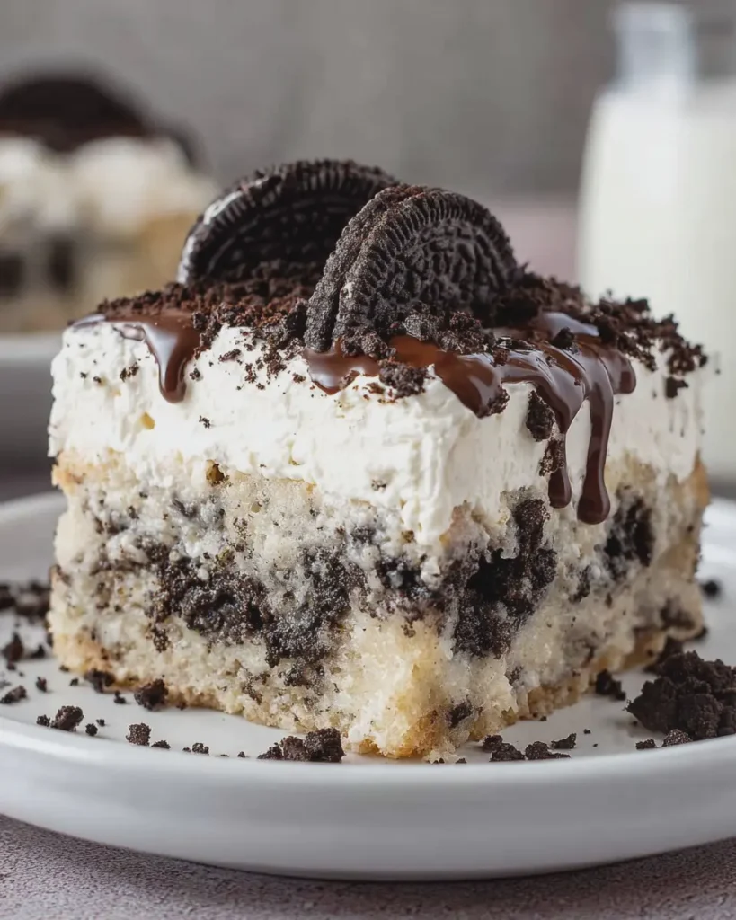 Cookies and Cream Poke Cake