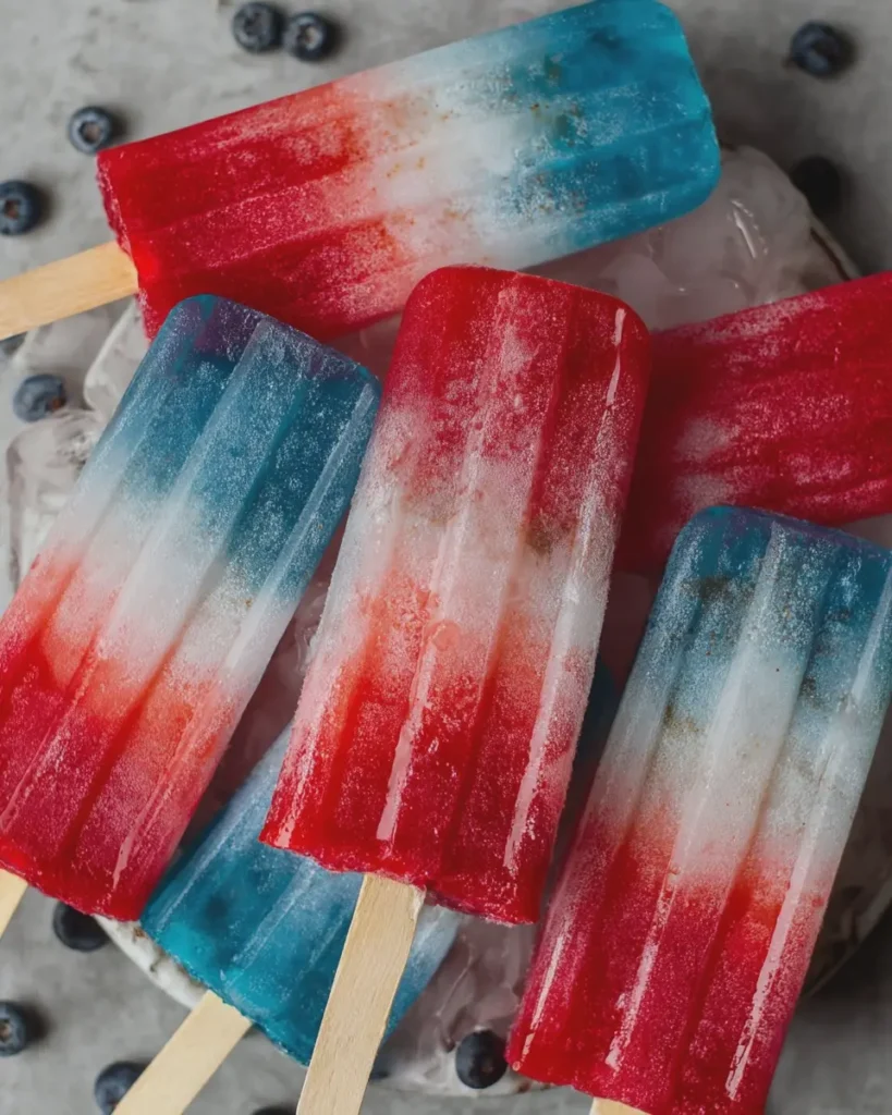 Homemade 4th of July Bomb Pop Freezer Pops