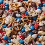 No-Bake 4th of July Chocolate Chip Pretzel Mix
