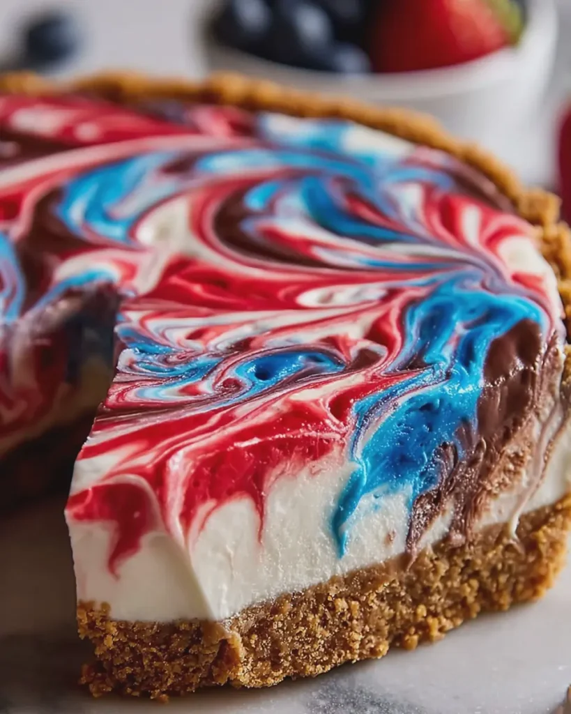 No-Bake 4th of July Swirl Pie