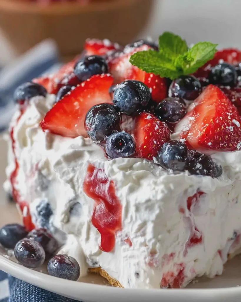 Red White and Blue Cheesecake Salad