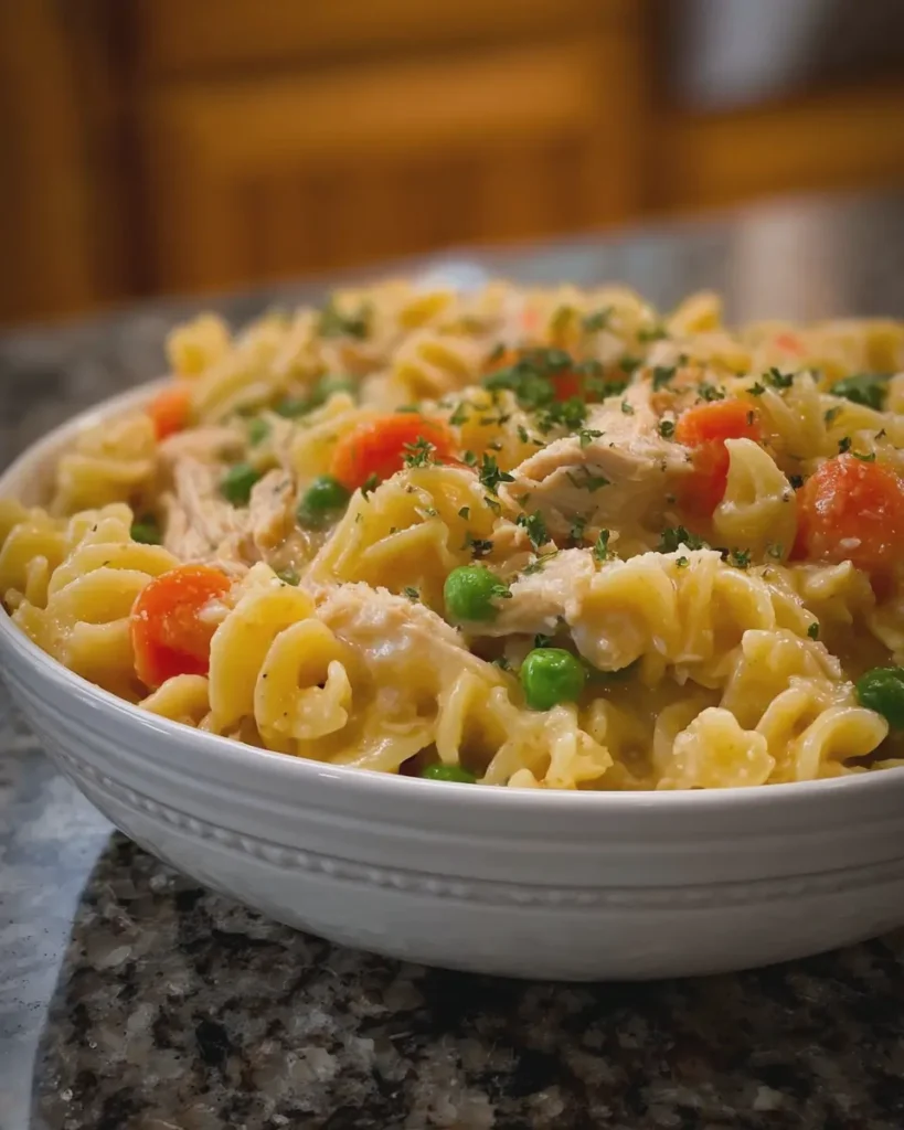 Crockpot Chicken Pot Pie Pasta