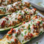 High Protein Turkey Stuffed Zucchini Boats