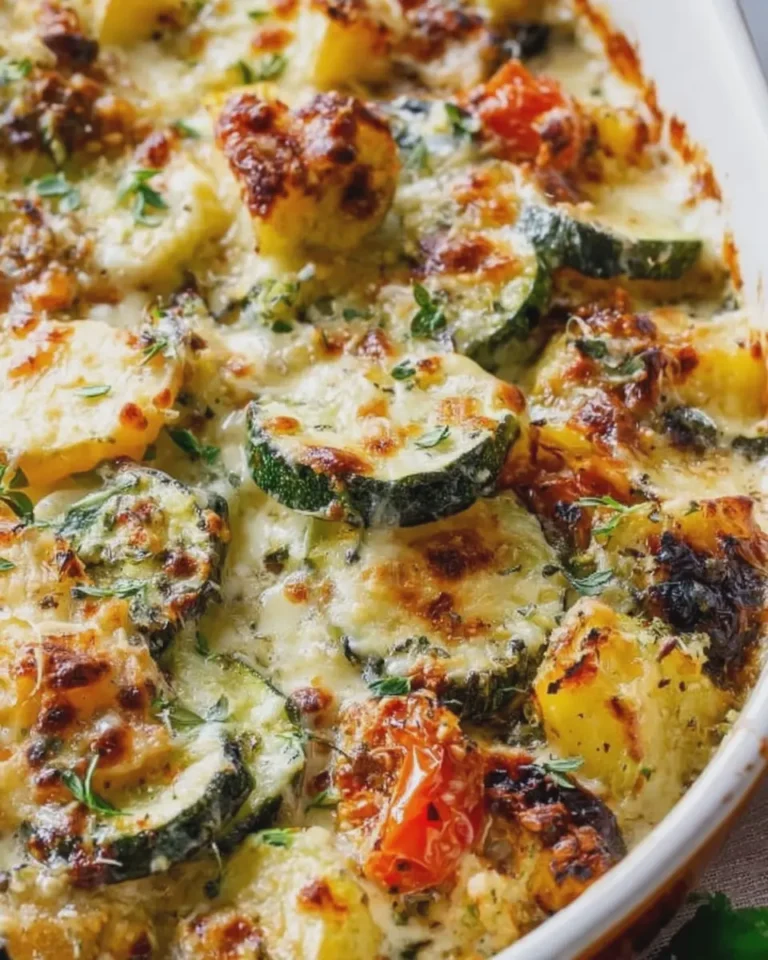 Loaded Zucchini & Squash Bake for a Creamy Low Carb Dinner