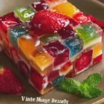 Vintage Mosaic Fruit Jelly Dessert
