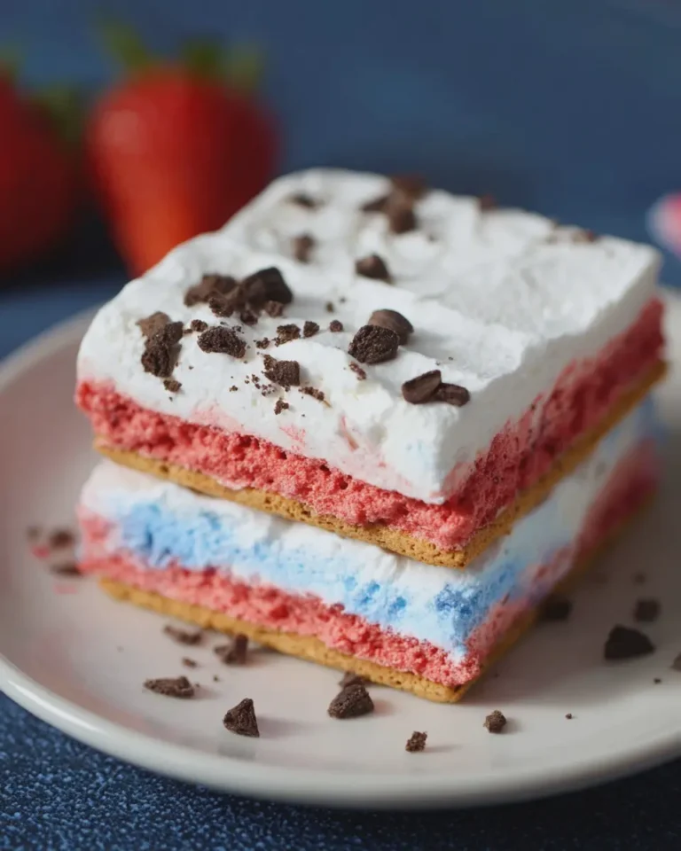 Red White and Blue Cool Whip Icebox Sandwiches