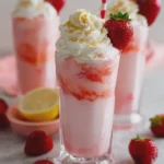 Strawberry Lemonade Ice Cream Floats