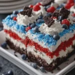 Patriotic No-Bake Oreo Pudding Dessert