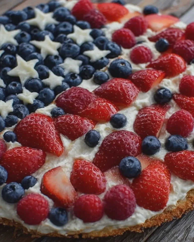 4th of July Cream Cheese Fruit Pizza