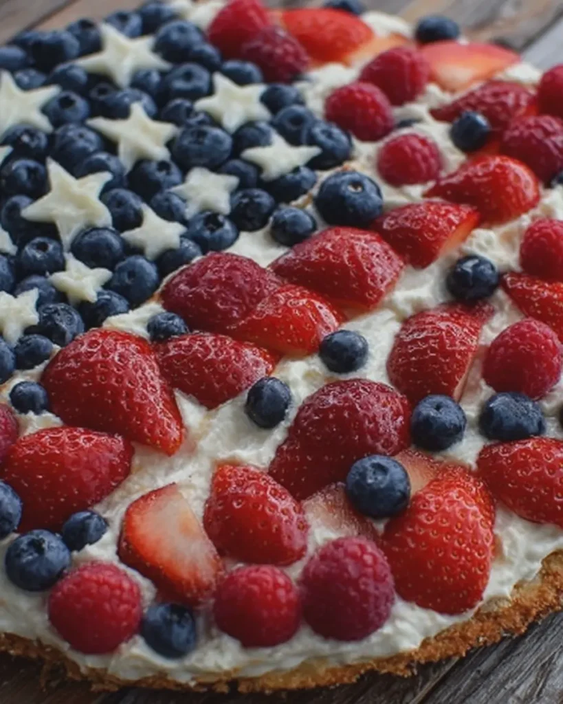 4th of July Cream Cheese Fruit Pizza