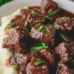 Crockpot Beef Tips & Gravy