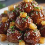 Pineapple Brown Sugar Meatball Bites