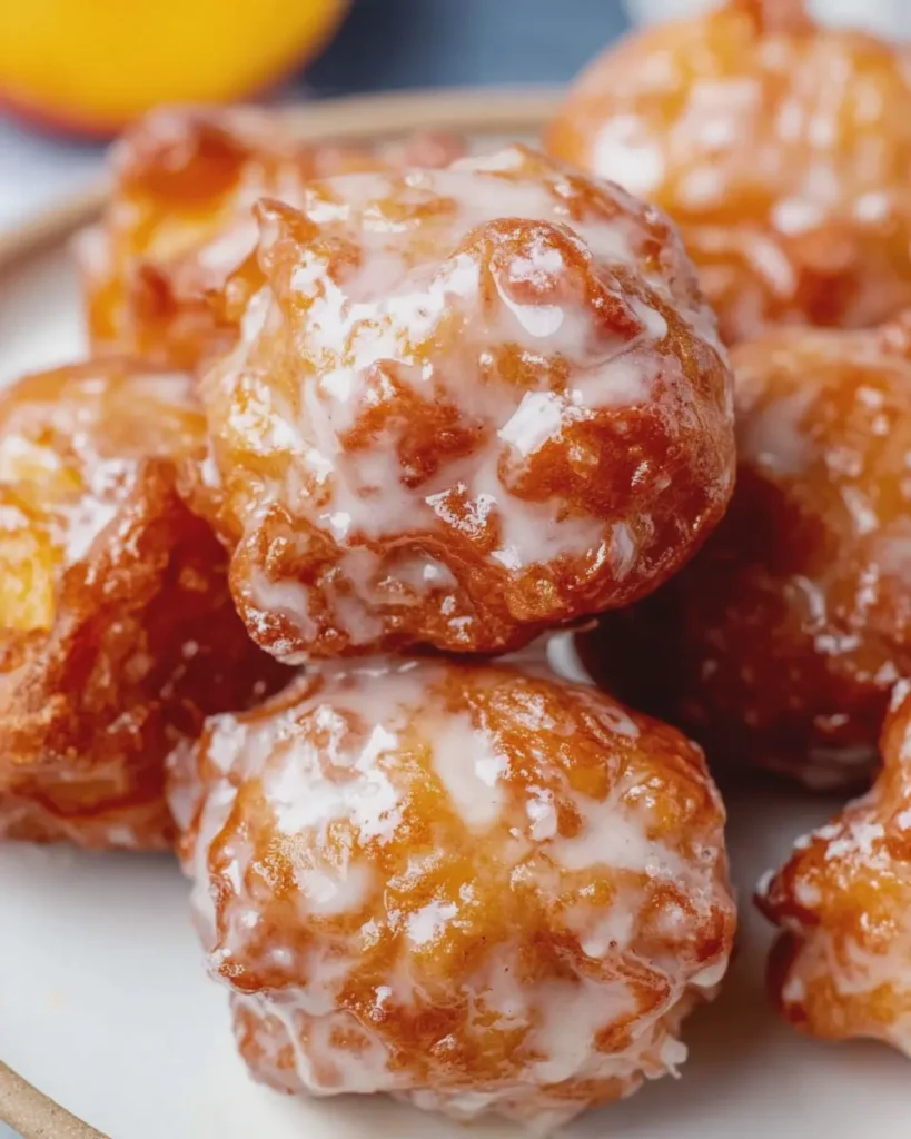 Glazed Peach Fritters