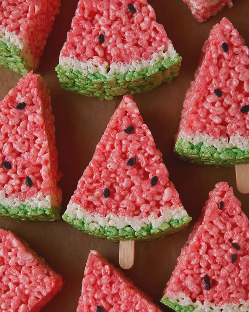 Watermelon Rice Krispie Treats