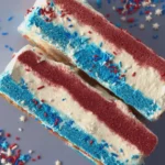 Patriotic Red White and Blue Cool Whip Icebox Sandwiches