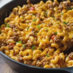 Cheesy Taco Beef Macaroni Skillet