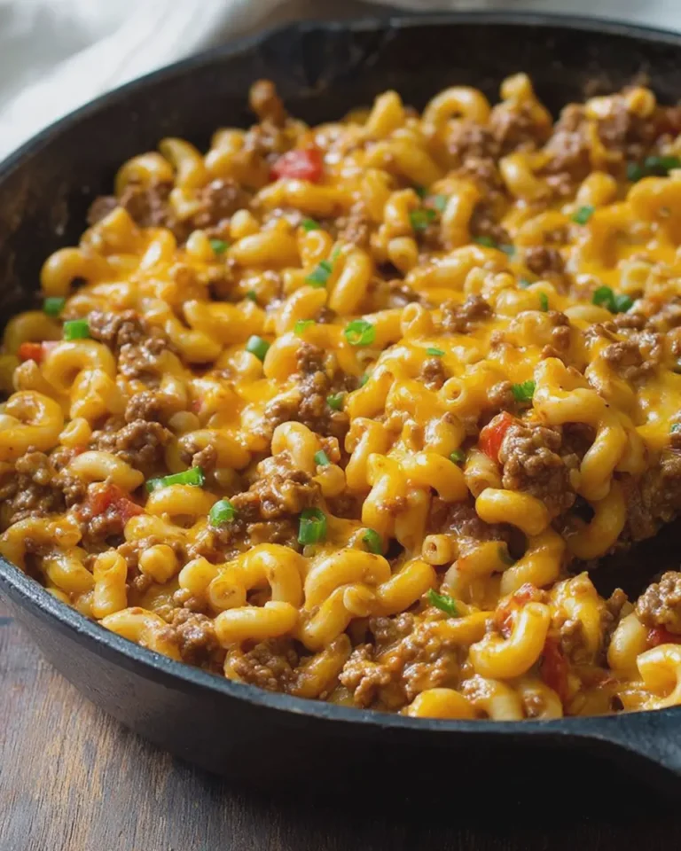 Cheesy Taco Beef Macaroni Skillet