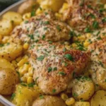 Crockpot Garlic Ranch Chicken, Corn & Baby Potatoes