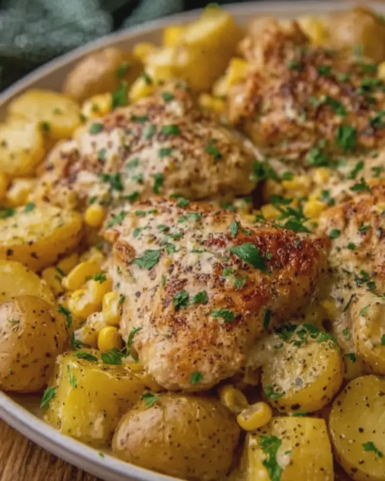 Crockpot Garlic Ranch Chicken, Corn & Baby Potatoes