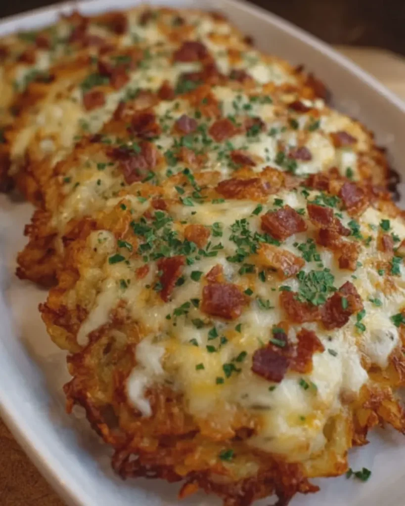 Cheesy Garlic Loaded Hashbrowns