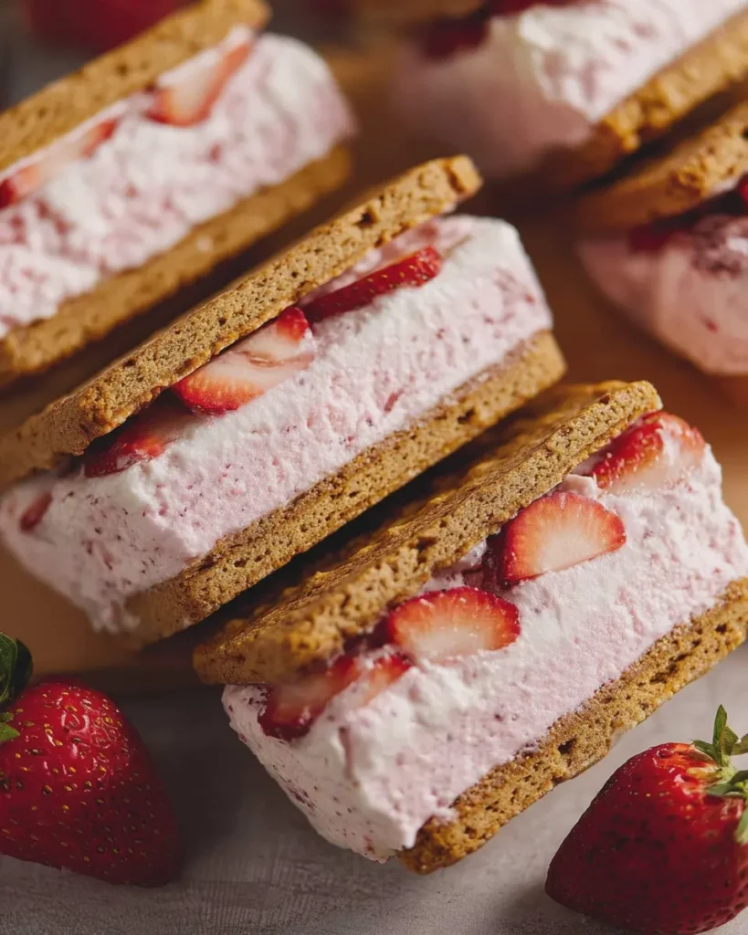 Strawberry Ice Cream Sandwiches