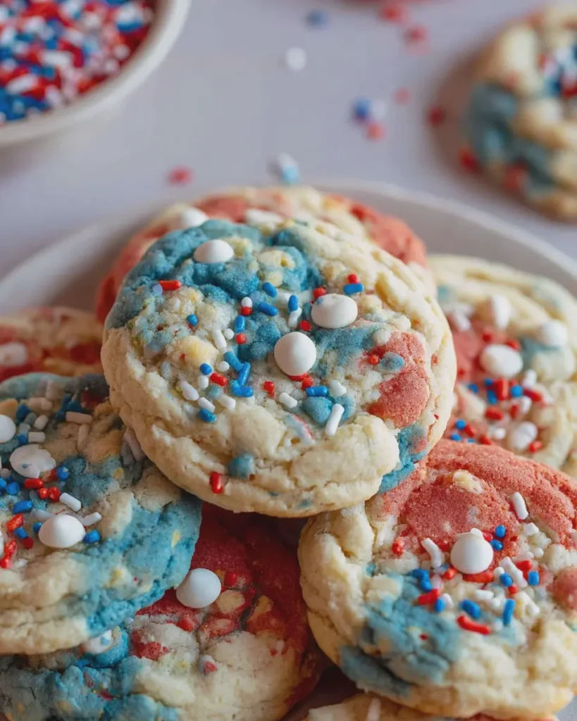 Patriotic Cake Mix Cookies