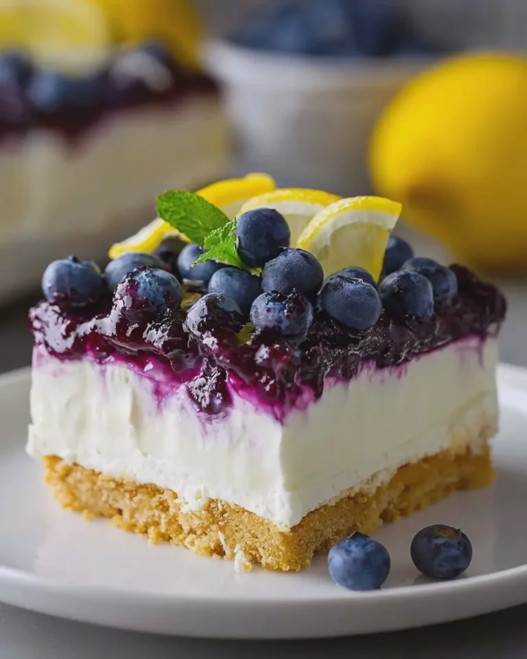 No Bake Lemon Blueberry Dream Dessert