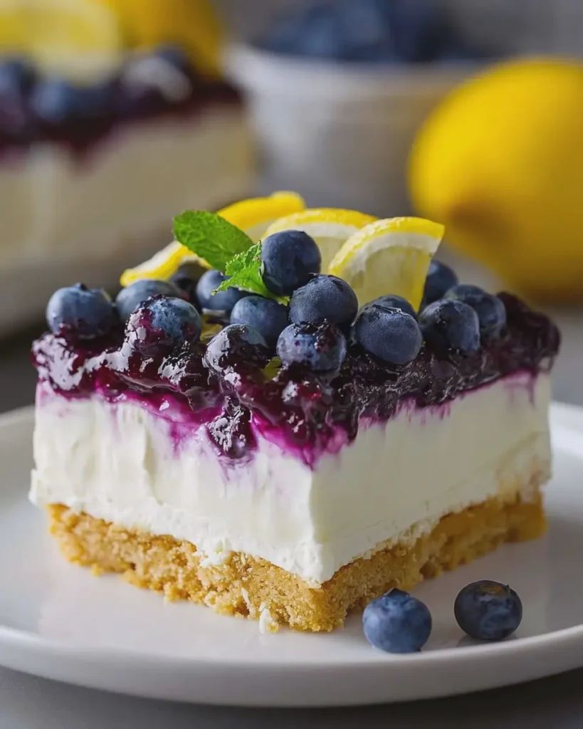 No Bake Lemon Blueberry Dream Dessert