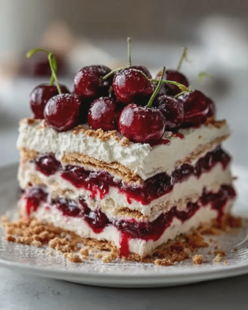 No-Bake 4th of July Cherry Icebox Cake