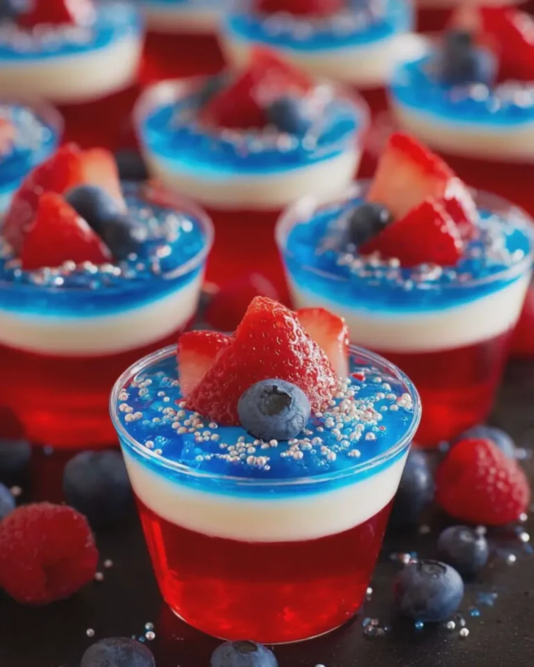 Red White and Blue Jello Fruit Cups