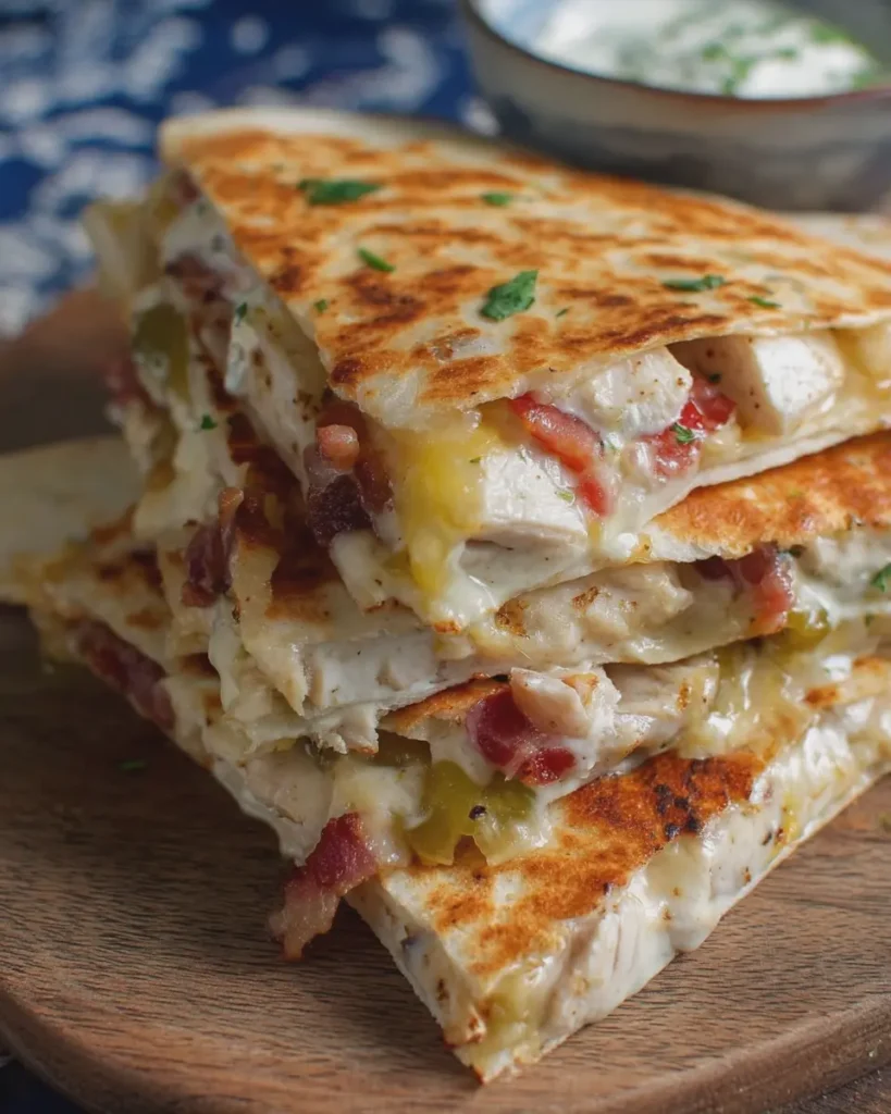 Chicken Turkey Bacon Ranch Quesadillas