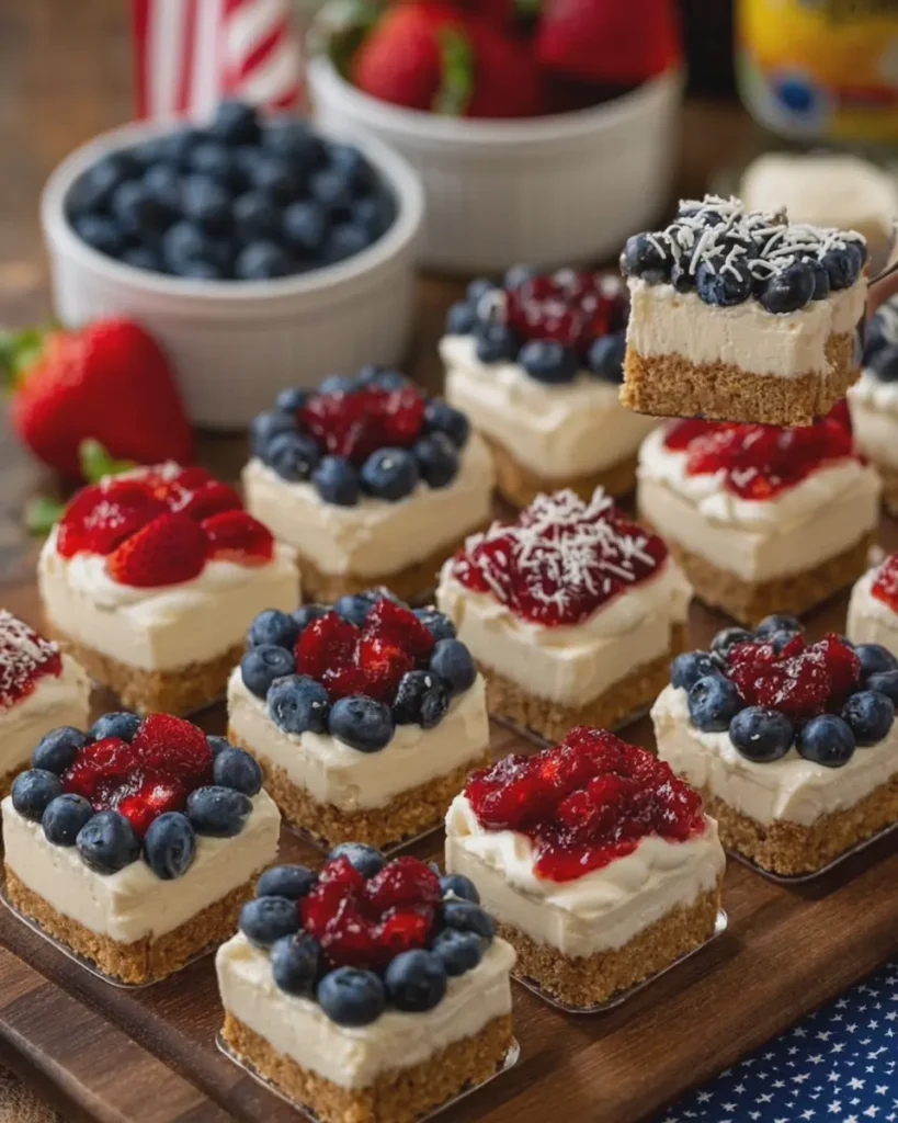 4th of July Cheesecake Graham Bites