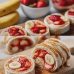 Strawberry PB&J Banana Roll-Ups