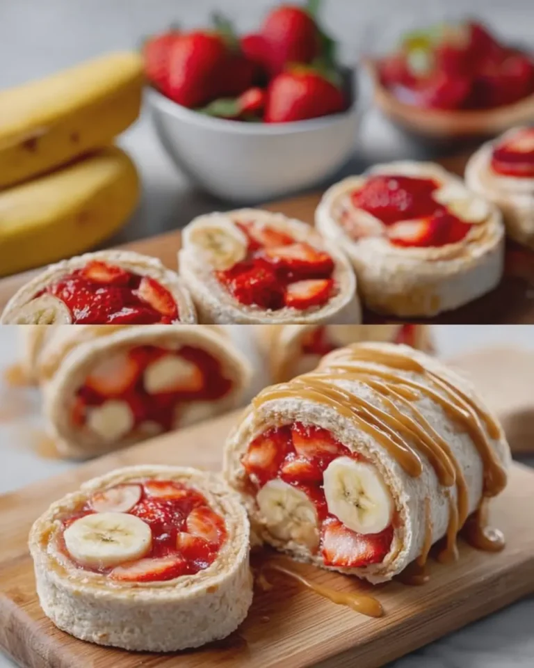 Strawberry PB&J Banana Roll-Ups