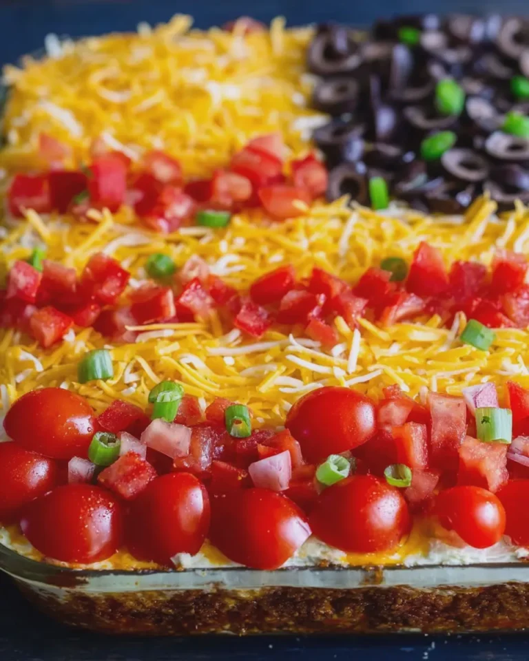 Easy 7 Layer Flag Taco Dip