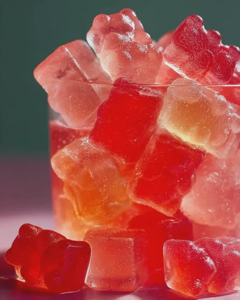 Strawberry Lemonade Gummy Bear Ice Cubes