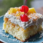 Patriotic Pineapple Coconut Poke Cake