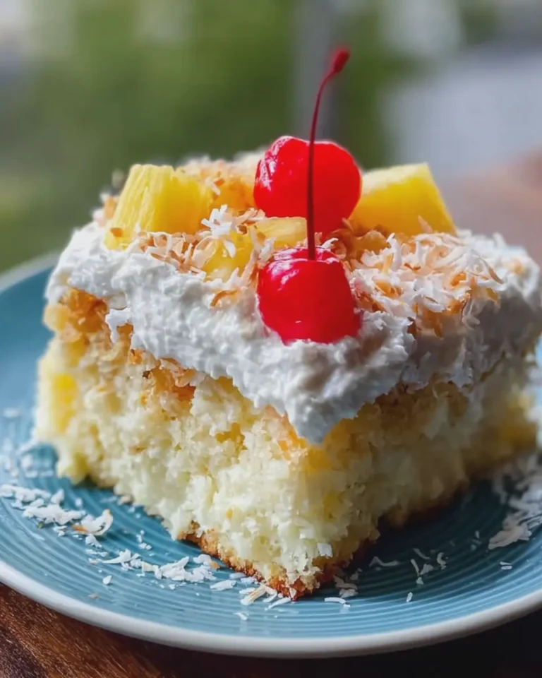 Patriotic Pineapple Coconut Poke Cake
