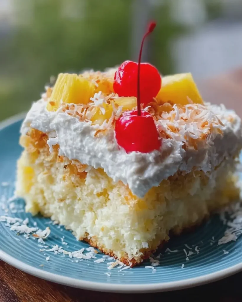 Patriotic Pineapple Coconut Poke Cake
