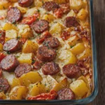 Smoked Beef Sausage and Potato Bake