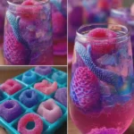 Mermaid Berry Fizz Gummy Ring Ice Cube Drink