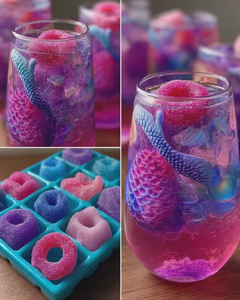 Mermaid Berry Fizz Gummy Ring Ice Cube Drink