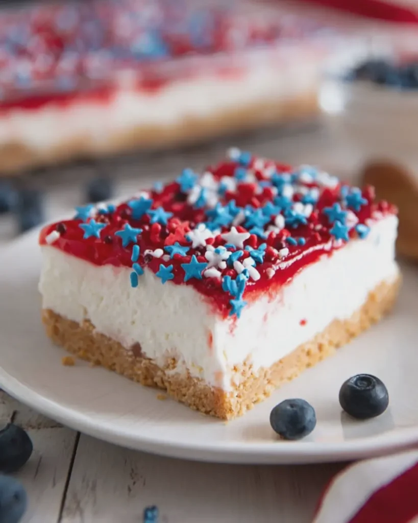 Patriotic No Bake Cheesecake