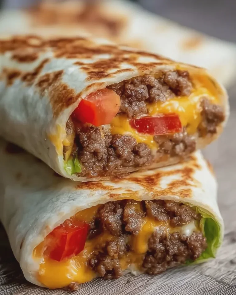 Air Fryer Cheeseburger Wraps